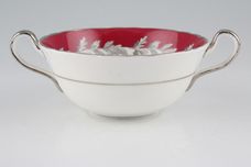 Aynsley Oak Leaf - Red + Silver Soup Cup 2 handles thumb 1