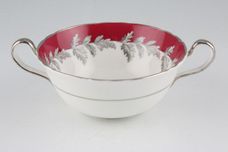 Aynsley Oak Leaf - Red + Silver Soup Cup 2 handles thumb 2