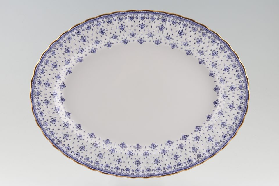 Spode Fleur de Lys - Blue - Y8356 Oval Platter 14 1/2"