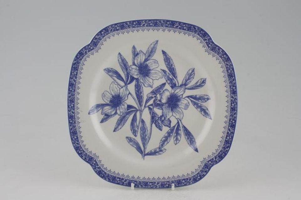 Spode Blue Room Collection Breakfast / Lunch Plate 'Hellebore', square 9"