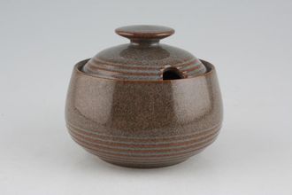 Denby Greystone Sugar Bowl - Lidded (Tea) Large, Ridged. Snip in lid 4"