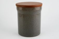 Denby Greystone Storage Jar + Lid Wooden Lid 5 1/2" thumb 1