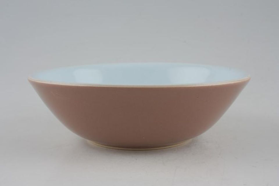 Denby - Langley Lucerne Soup / Cereal Bowl Blue inner/Brown outer 6"