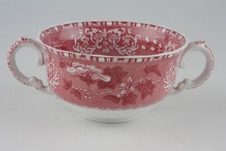 Spode Camilla - Pink Soup Cup 2 handles - fluted rim Fits Fluted Rim Saucer 4 1/4"