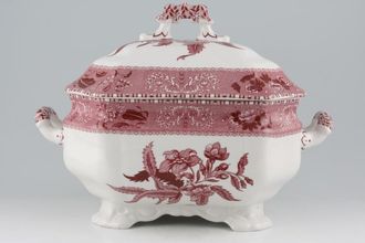 Spode Camilla - Pink Soup Tureen + Lid Footed - 2 Handles 10 1/4" x 8 1/2" x 5 3/4"