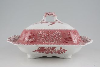Spode Camilla - Pink Vegetable Tureen with Lid Oblong - Footed with domed lid 11 3/4" x 9"