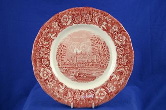 Palissy Thames River Scenes - Pink Dinner Plate Eton College 10"