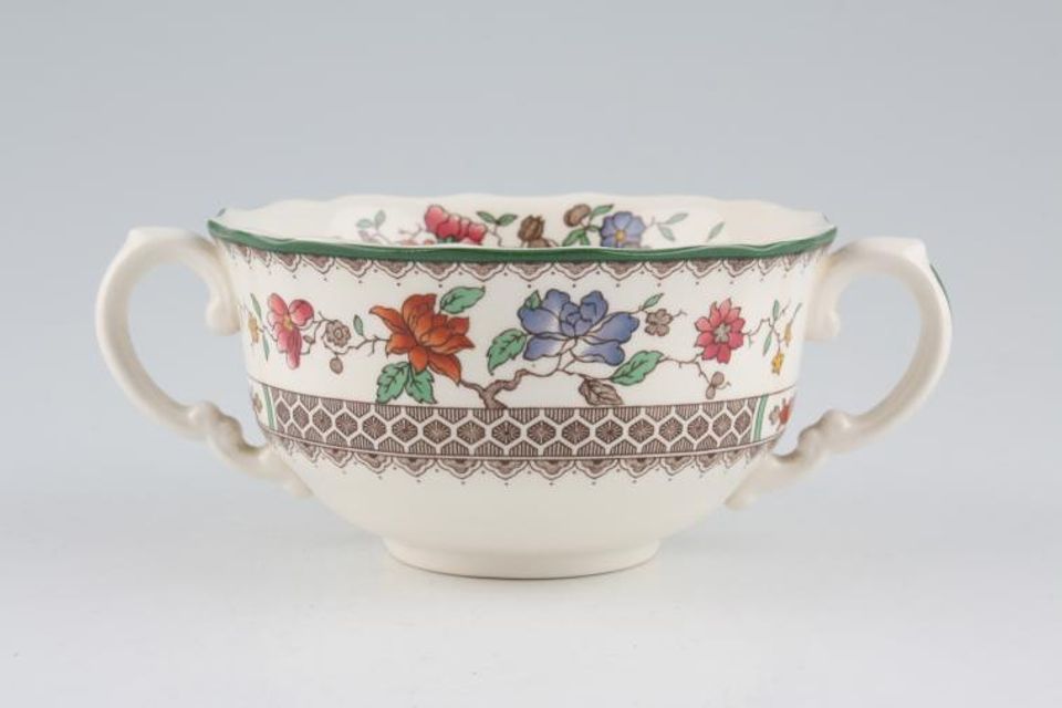 Spode Chinese Rose - New Backstamp Soup Cup 2 handles