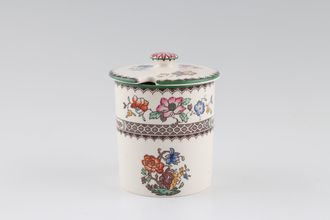 Spode Chinese Rose - Old Backstamp Jam Pot + Lid Snip in Lid 2 1/2" x 2 3/4"