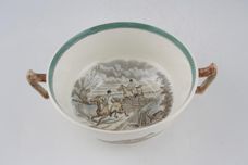 Spode Herring's Hunt Soup Cup 2 handles - "Well Cleared" - Dull Green/Grey with more subtle colours. No 5 Copeland Spode thumb 2