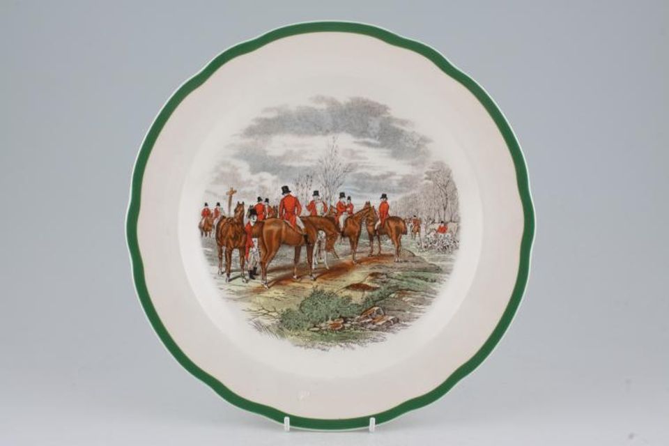 Spode Herring's Hunt Dinner Plate Fluted Edge - "The Meet" 10 1/2"