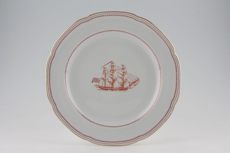 Spode Trade Winds Red - Gold Edge Dinner Plate 10 1/4"