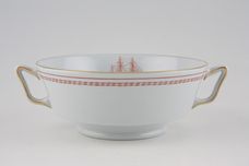Spode Trade Winds Red - Gold Edge Soup Cup 2 handles thumb 1