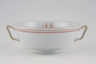 Spode Trade Winds Red - Gold Edge Soup Cup 2 handles