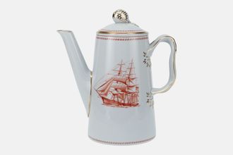 Spode Trade Winds Red - Gold Edge Coffee Pot 2pt