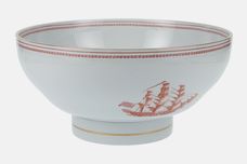 Spode Trade Winds Red - Gold Edge Serving Bowl Footed 10" thumb 1