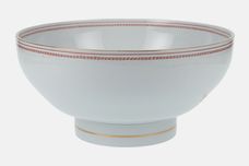 Spode Trade Winds Red - Gold Edge Serving Bowl Footed 10" thumb 2