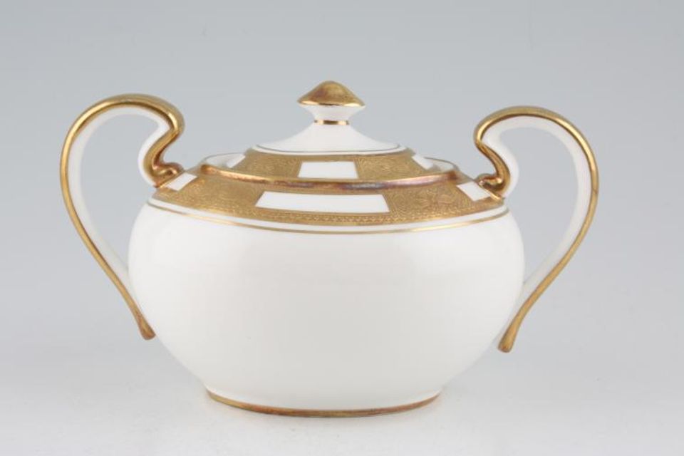 Aynsley Empress - White & Gold Sugar Bowl - Lidded (Tea)