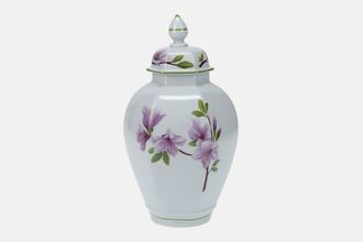 Spode Oriental Flowers - W155 Vase Hexagonal - Lidded 6"