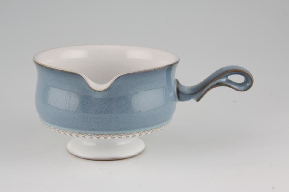 Denby Castile Blue Sauce Boat footed-looped handle 4 1/4" x 2 7/8"