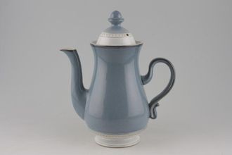 Denby Castile Blue Coffee Pot footed-domed lid 2 1/2pt