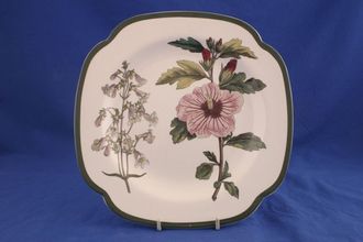 Spode Burgess Botanicals Breakfast / Lunch Plate Square, Penstemon and Hibiscus 9"