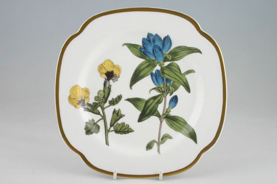 Spode Burgess Botanicals Breakfast / Lunch Plate Square, Henbane and Gentian 9"