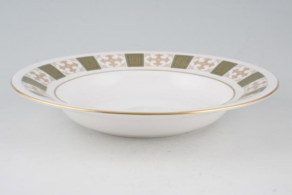 Spode Persia - Green - Y8018 Rimmed Bowl Soup Plate, Angled Rim 9"