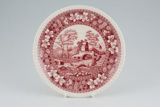 Spode Spode's Tower - Pink - New Backstamp Soup Cup Saucer 7 1/8"