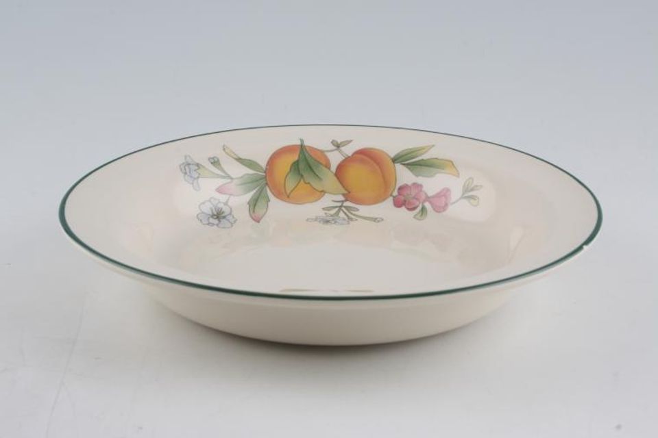 Cloverleaf Peaches and Cream Rimmed Bowl 8 1/2"