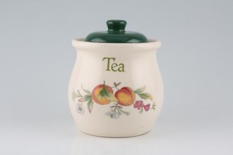 Cloverleaf Peaches and Cream Storage Jar + Lid Tea 4 1/8" x 4 3/8"
