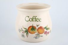 Cloverleaf Peaches and Cream Storage Jar + Lid Coffee - lid seals not tight. 4 1/8" x 4 3/8" thumb 2