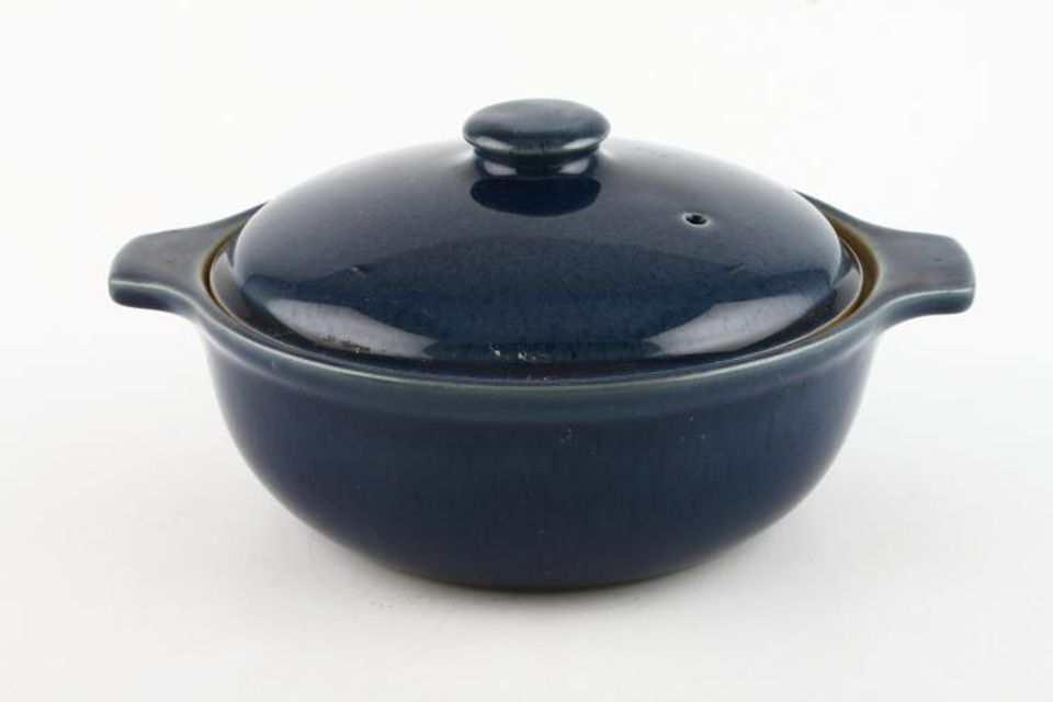 Denby Cottage Blue Casserole Dish + Lid round - eared 1 3/4pt