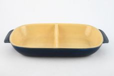 Denby Cottage Blue Serving Dish oblong - divided - eared - open 12" x 6 1/4" x 1 1/2" thumb 1