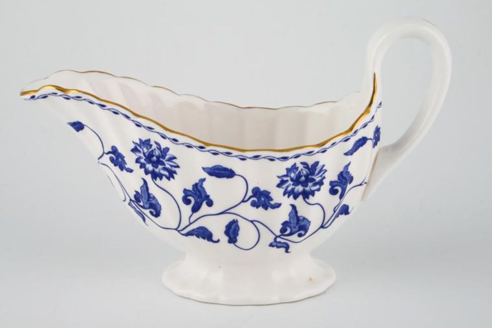 Spode Colonel - Blue - Y6235 Sauce Boat No Gold on foot or handle