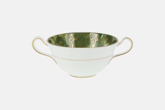 Aynsley Onyx Green - Gold Edge Soup Cup 2 handles