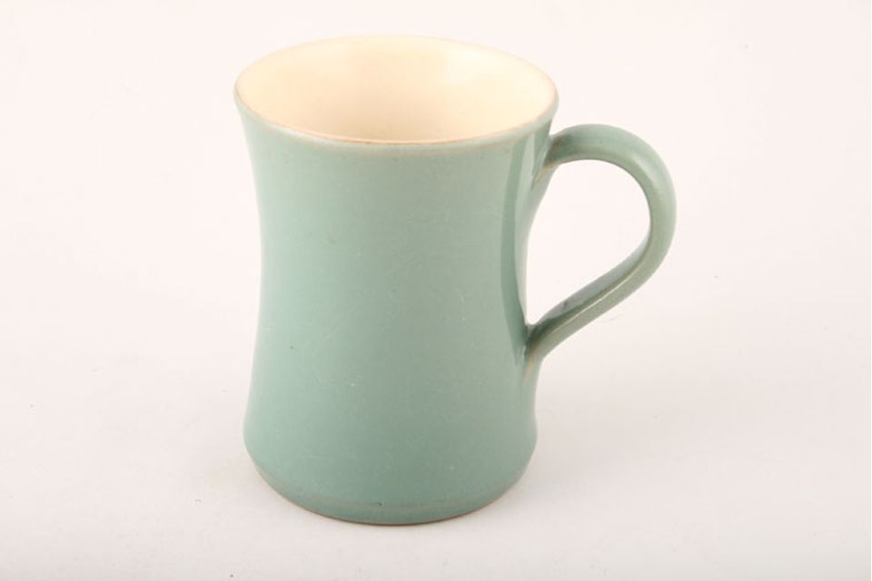 Denby Manor Green Mug waisted style- plain base. Colours may vary 3" x 4"