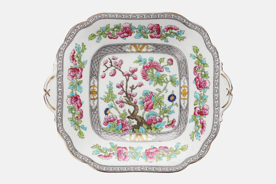 Aynsley Indian Tree Cake Plate Square, eared 10"
