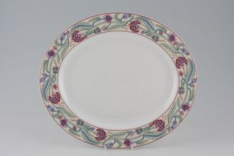 Royal Worcester Jacobean Floral Oval Platter 13 1/4"