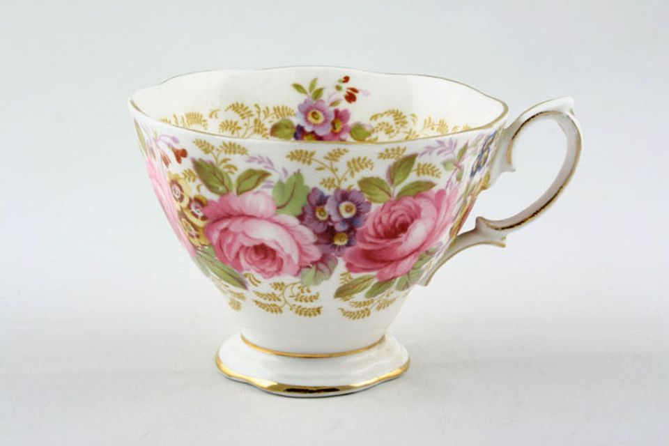 Royal Albert Serena Teacup scalloped - most of pattern on outside of cup 3 5/8" x 2 3/4"