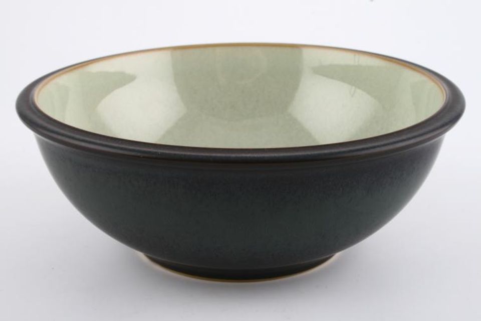 Denby Energy Soup / Cereal Bowl Celadon Green and Charcoal 7"