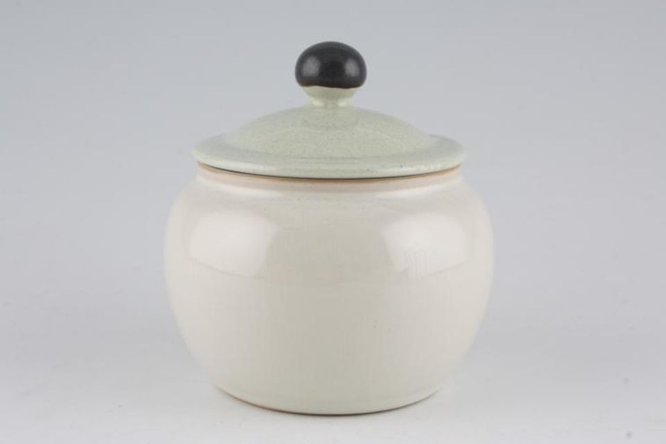 Denby Energy Sugar Bowl - Lidded (Tea) Celadon Green and Cream - Round Shape