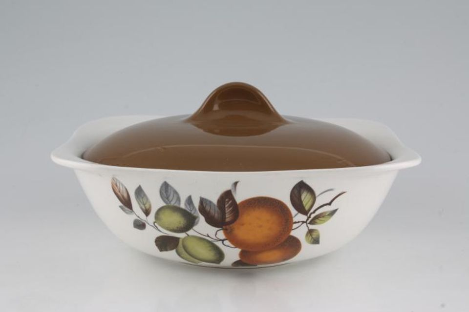 Midwinter Oranges And Lemons Vegetable Tureen with Lid Lidded - White base with pattern, brown lid