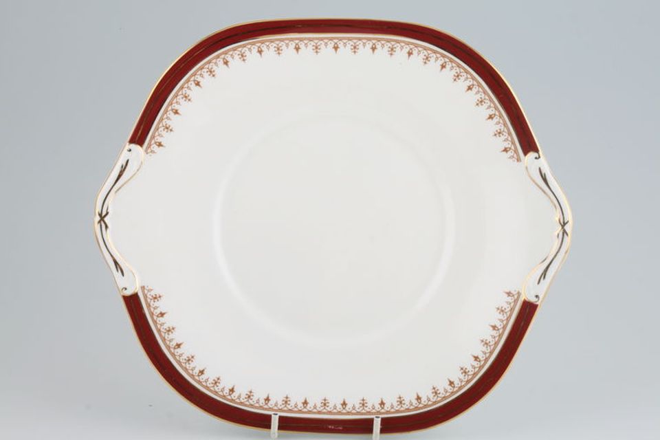 Aynsley Durham - Red 1646 - Straight Edge Cake Plate eared, square 10 1/4" x 9"