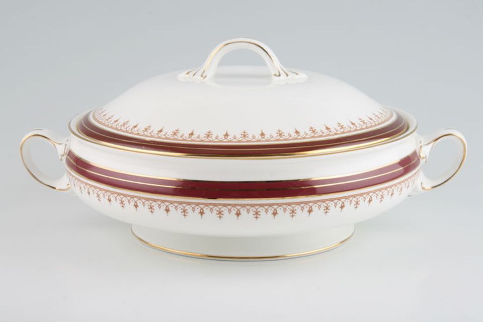 Aynsley Durham - Red 1646 - Straight Edge Vegetable Tureen with Lid 2 handles