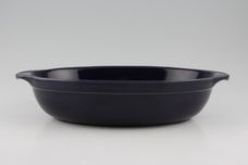 Denby Baroque Serving Dish oval - eared - open - blue patterned inner 12 3/4" x 8" x 2 3/4" thumb 1
