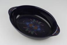 Denby Baroque Serving Dish oval - eared - open - blue patterned inner 12 3/4" x 8" x 2 3/4" thumb 2