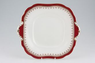 Aynsley Durham - Red 1646 - Wavy Edge Cake Plate square, eared 10 1/4" x 9"