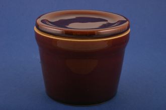 Denby Brown Bourne Storage Jar + Lid round-lidded 4 1/4" x 3 1/8"