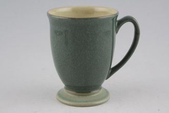 Denby Calm Mug footed-dark green outer 3 1/4" x 4 1/4"